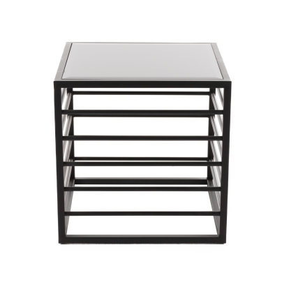 LA Furniture Malvo Modern Black + Glass End Table VGODLZ-215E-BLK-ET Contemporary Style by Vig Furnitrue Number 79156 Catch Home Goods