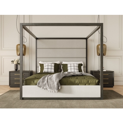 LA Furniture Manhattan Contemporary Canopy Grey Bed -eastern VGMA-BR-127-BED-EK Contemporary Style by Vig Furnitrue Number 79770 Catch Home Goods