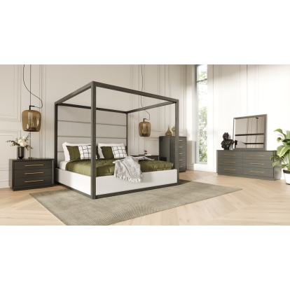 LA Furniture Manhattan Contemporary Canopy Grey Bed VGMA-BR-127-BED Contemporary Style by Vig Furnitrue Number 79770|81407 Catch Home Goods
