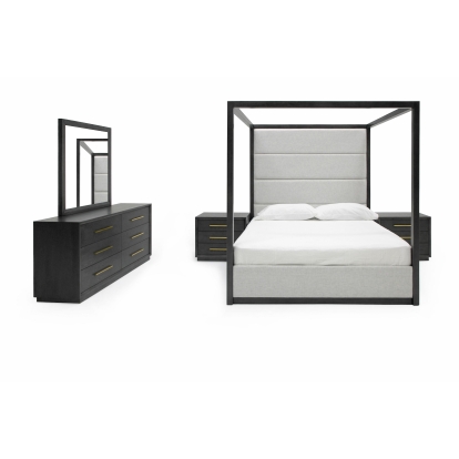 LA Furniture Manhattan- Contemporary Canopy Grey Bedroom Set-queen VGMA-BR-127-SET-Q Contemporary Style by Vig Furnitrue Number 81408 Catch Home Goods