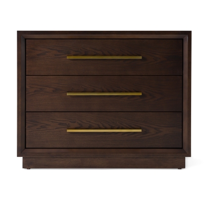 LA Furniture Manhattan Contemporary Brown Oak and Gold Nightstand VGMA-BR-127-NS-CRY Contemporary Style by Vig Furnitrue Number 82801|82801A Catch Home Goods