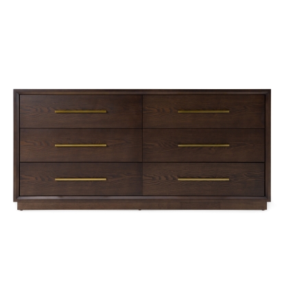 LA Furniture Manhattan Contemporary Brown Oak and Gold Dresser VGMA-BR-127-DRS-CRY Contemporary Style by Vig Furnitrue Number 82802|82802A Catch Home Goods