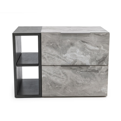 LA Furniture Maranello Modern Grey Wash & Faux Marble Nightstand VGMAMQT-S25-BR-121-GRY-NS Contemporary Style by Vig Furnitrue Number 78671 Catch Home Goods
