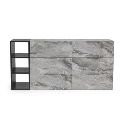 LA Furniture Maranello Modern Grey Wash & Faux Marble Dresser VGMAMQT-S25-BR-121-GRY-DRS Contemporary Style by Vig Furnitrue Number 78672 Catch Home Goods
