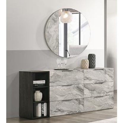 LA Furniture Maranello Modern Grey Faux Marble Mirror VGMAMQT-S25-BR-121-GRY-MIR Contemporary Style by Vig Furnitrue Number 78674 Catch Home Goods