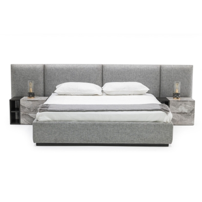LA Furniture Maranello Eastern King Modern Grey Bed VGMAMQT-S25-BR-121-GRY-BED-EK Contemporary Style by Vig Furnitrue Number 78670 Catch Home Goods