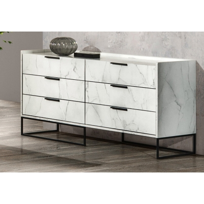 LA Furniture Marbella Italian Modern White Marble Dresser VGACMARBELLA-DRS Contemporary Style by Vig Furnitrue Number 76354 Catch Home Goods