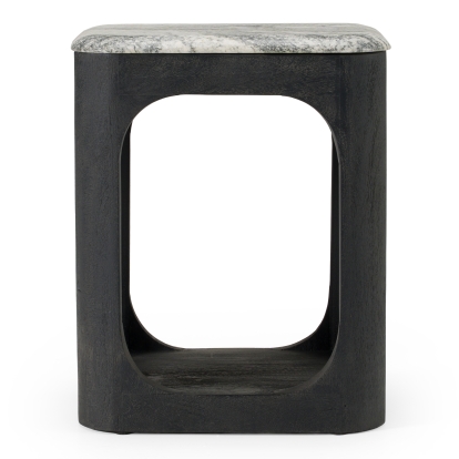 LA Furniture Marco Modern Black & White Granite End Table VGNR-NI90023 Contemporary Style by Vig Furnitrue Number 83192 Catch Home Goods