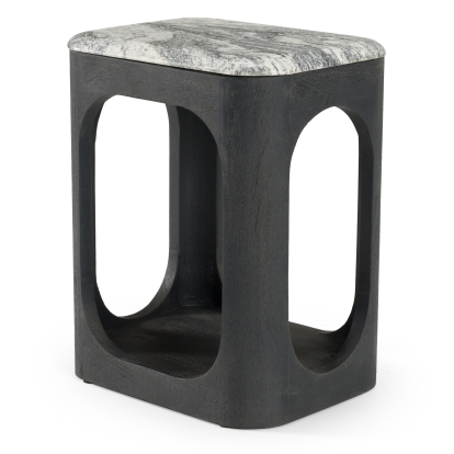 LA Furniture Marco Modern Black & White Granite End Table VGNR-NI90023 Contemporary Style by Vig Furnitrue Number 83192 Catch Home Goods