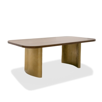 LA Furniture Marjorie Modern Walnut + Brushed Gold Rectangular Dining Table VGGMDT-1705-WAL Contemporary Style by Vig Furnitrue Number 81007 Catch Home Goods
