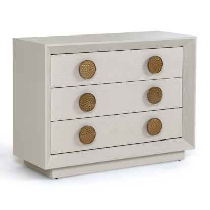LA Furniture Marjorie Modern Cream & Brushed Gold Nightstand VGGMCHD-1705-3A-CRM Contemporary Style by Vig Furnitrue Number 81009A Catch Home Goods