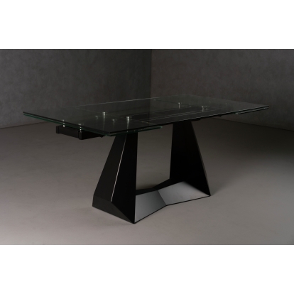 LA Furniture Maroney Modern Black and Glass Extendable 70.5"/106" Dining Table VGNS-GD8780-B Contemporary Style by Vig Furnitrue Number 80331 Catch Home Goods