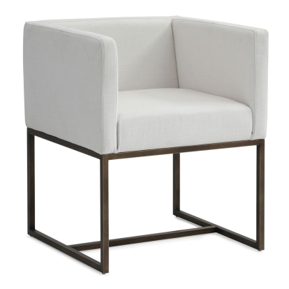 LA Furniture Marty Modern Off-White & Copper Antique Brass Dining Chair VGVCB8368-WHTX-DC Contemporary Style by Vig Furnitrue Number 78642 Catch Home Goods