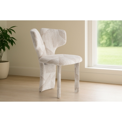 LA Furniture Masuda Modern Beige Pattern Fabric Dining Chair (Set of 2) VGOD-ZW-24081-BGE Contemporary Style by Vig Furnitrue Number 83170Z Catch Home Goods