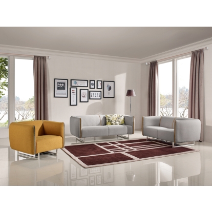 LA Furniture Medora Modern Grey & Yellow Fabric Sofa Set VGMB-1661-GRY Contemporary Style by Vig Furnitrue Number 73150 Catch Home Goods