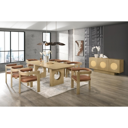 LA Furniture Oshana Modern White Oak Dining Set VGMA-MIT-5351-SET Contemporary Style by Vig Furnitrue Number 81454 Catch Home Goods