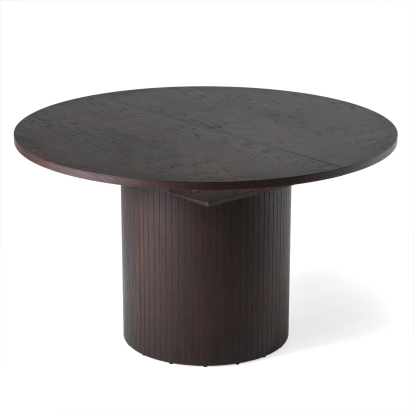 LA Furniture Miami Modern Brown Round Dining Table with Extension VGME121255-DT-BRN Contemporary Style by Vig Furnitrue Number 82109 Catch Home Goods
