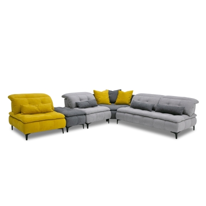LA Furniture Mikado Italian Modern Grey + Yellow Fabric Modular Sectional Sofa VGFTMIKADO Contemporary Style by Vig Furnitrue Number 81217A Catch Home Goods