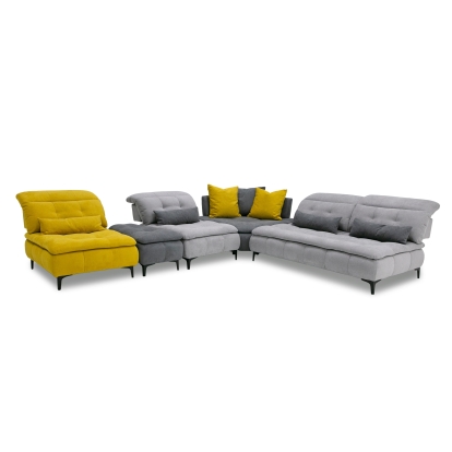 LA Furniture Mikado Italian Modern Grey + Yellow Fabric Modular Sectional Sofa VGFTMIKADO Contemporary Style by Vig Furnitrue Number 81217A Catch Home Goods