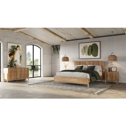 LA Furniture Eastern King Mikala Modern Natural Oak Bedroom Set VGWDMIL-SET-EK Contemporary Style by Vig Furnitrue Number 81310 Catch Home Goods