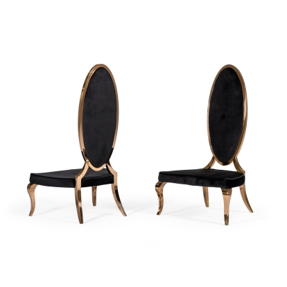 LA Furniture Mills Modern Black Velvet Rosegold Dining Chair Set of 2 VGZAG-01-BLK Contemporary Style by Vig Furnitrue Number 77346Z Catch Home Goods