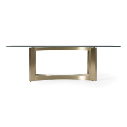 LA Furniture Mingus Modern Glass + Brushed Brass Rectangualr Dining Table VGVC-T23966 Contemporary Style by Vig Furnitrue Number 81895 Catch Home Goods