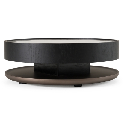 LA Furniture Miranda Modern Ceramic + Black Oak Round Coffee Table VGHBN459E Contemporary Style by Vig Furnitrue Number 81682 Catch Home Goods