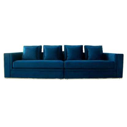 LA Furniture Mobray Glam Blue & Gold Fabric Sofa VGUIMY524-BLUE Contemporary Style by Vig Furnitrue Number 77953 Catch Home Goods