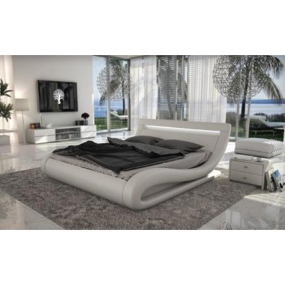 LA Furniture Eastern King Corsica Contemporary White Bed with Headboard Lights VGINCORSICA-EK Contemporary Style by Vig Furnitrue Number 15720 Catch Home Goods