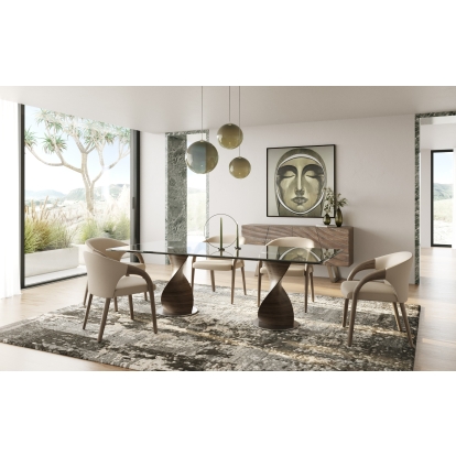 LA Furniture Cleveland Contemporary Glass and Grey Ash Dining Table VGCS-DT-16152-GRY Contemporary Style by Vig Furnitrue Number 82617 Catch Home Goods