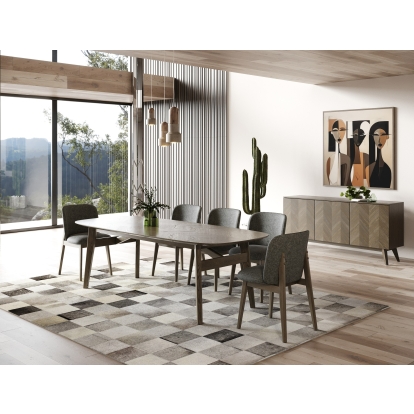 LA Furniture Costello Mid-Century Modern Grey Fabric + Wenge Dining Chair (Set of 2) VGMA-MI-1158-GRYWGE Contemporary Style by Vig Furnitrue Number 82625Z Catch Home Goods