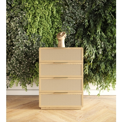 LA Furniture Gavin Modern Natural Ash + Rattan Chest VGVC-J2411-4H-NAT Contemporary Style by Vig Furnitrue Number 82689 Catch Home Goods