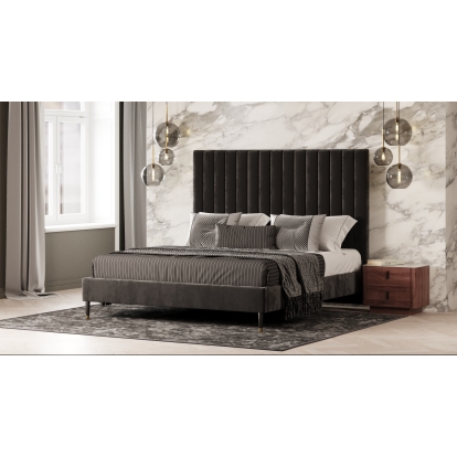 LA Furniture Eastern King Hemlock Modern Grey Velvet Bed VGKKB606-GRY-EK Contemporary Style by Vig Furnitrue Number 75116 Catch Home Goods