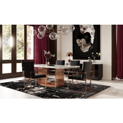 LA Furniture Kingsley Modern Marble & Rosegold Dining Table VGVCT8933 Contemporary Style by Vig Furnitrue Number 70720 Catch Home Goods