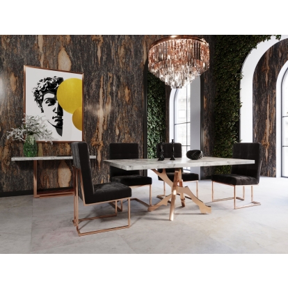 LA Furniture Legend Modern White Marble & Rosegold Dining Table VGVCT8222-M20-WHT-DT Contemporary Style by Vig Furnitrue Number 77368 Catch Home Goods