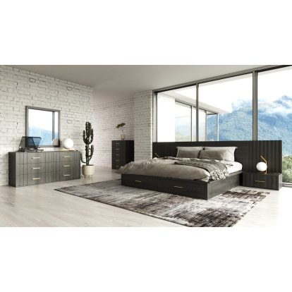 LA Furniture Manchester- Contemporary Platform Dark Grey Q Bed VGWD-HLF2-BED-Q Contemporary Style by Vig Furnitrue Number 79781 Catch Home Goods