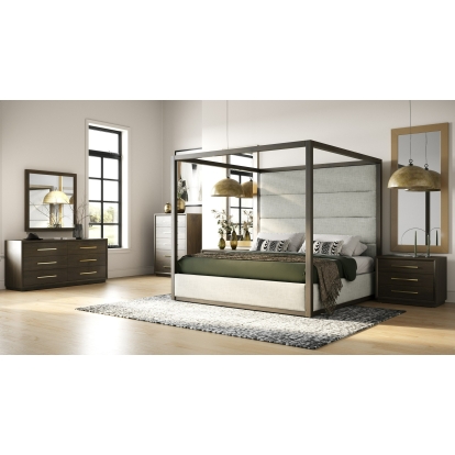 LA Furniture Manhattan Contemporary Brown Oak and Gold Chest VGMA-BR-127-CST-CRY Contemporary Style by Vig Furnitrue Number 82803|82803A Catch Home Goods