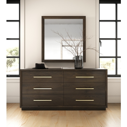 LA Furniture Manhattan Contemporary Brown Oak and Gold Dresser VGMA-BR-127-DRS-CRY Contemporary Style by Vig Furnitrue Number 82802|82802A Catch Home Goods