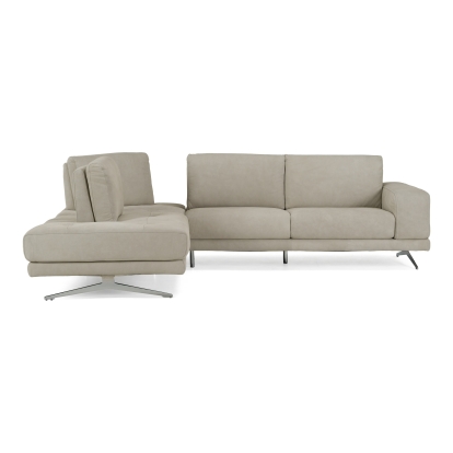LA Furniture Mood Italian Light Grey Leather Left Facing Sectional Sofa VGDT-MOOD-LAF-LTGRY Contemporary Style by Vig Furnitrue Number 80891 Catch Home Goods