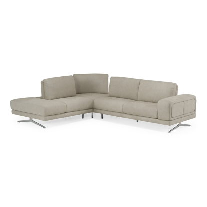 LA Furniture Mood Italian Light Grey Leather Left Facing Sectional Sofa VGDT-MOOD-LAF-LTGRY Contemporary Style by Vig Furnitrue Number 80891 Catch Home Goods