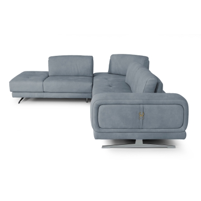 LA Furniture Mood Contemporary Blue Leather Left Facing Sectional Sofa VGCCMOOD-SPAZIO-BLUE-LAF Contemporary Style by Vig Furnitrue Number 78661A|80889 Catch Home Goods