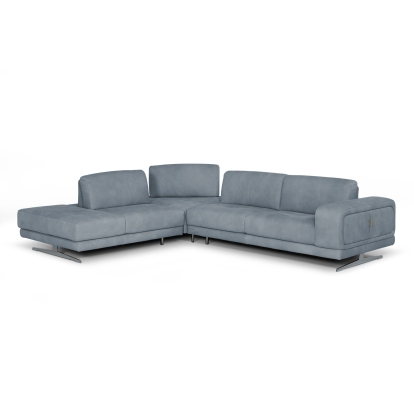 LA Furniture Mood Contemporary Blue Leather Left Facing Sectional Sofa VGCCMOOD-SPAZIO-BLUE-LAF Contemporary Style by Vig Furnitrue Number 78661A|80889 Catch Home Goods