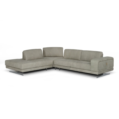 LA Furniture Mood Italian Grey Leather Left Facing Sectional Sofa VGCCMOOD-GRY-CLOUD-LAF-SECT Contemporary Style by Vig Furnitrue Number 78633A Catch Home Goods