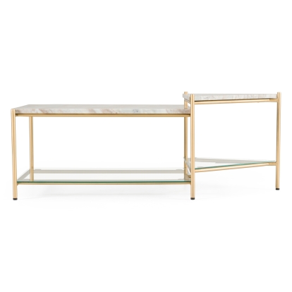 LA Furniture Mosk Modern Marble + Glass + Brass Coffee Table VGNR-NI90027 Contemporary Style by Vig Furnitrue Number 83193 Catch Home Goods