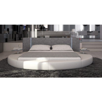 LA Furniture California King Rotondo Modern Eco-Leather Round Bed with LED Lights VGINROTONDO-CK Contemporary Style by Vig Furnitrue Number 16321B Catch Home Goods
