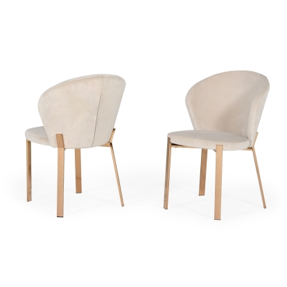LA Furniture Nadia Modern Beige Velvet & Rosegold Dining Chair (Set of 2) VGVCB209-BEI Contemporary Style by Vig Furnitrue Number 77366Z Catch Home Goods
