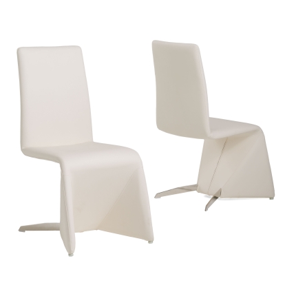 LA Furniture Nisse Contemporary White Leatherette Dining Chair (Set of 2) VGVCB878-WHT Contemporary Style by Vig Furnitrue Number 15949Z Catch Home Goods