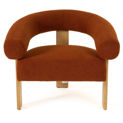 LA Furniture Nocona Modern Rust Fabric + Wood Accent Chair VGHM-ST298-RUST Contemporary Style by Vig Furnitrue Number 81911 Catch Home Goods