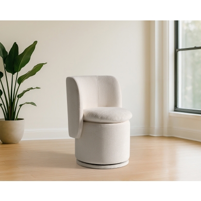 LA Furniture Norris Modern Ivory Fabric Swivel Dining Chair VGKK-KF.Y2138-IVY Contemporary Style by Vig Furnitrue Number 81386 Catch Home Goods