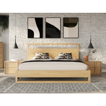 LA Furniture Berlin Modern Natural Oak Bed VGMA-BR-92-BED-NAT Contemporary Style by Vig Furnitrue Number 82501|82497|83110 Catch Home Goods